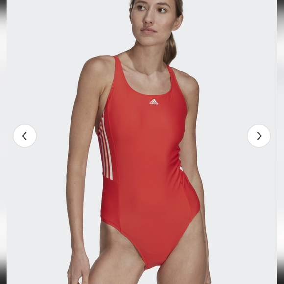 adidas Other - Adidas Women Red Striped One Piece Swimsuit Size 14